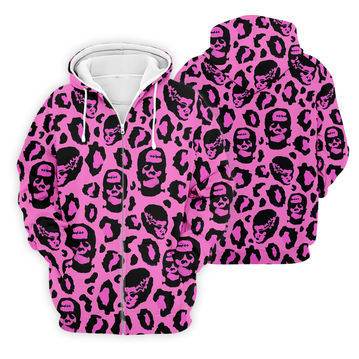 Leopard Print Horror Character Halloween Golf Polo Shirt, Golf Apparel, Mens Golf Shirt