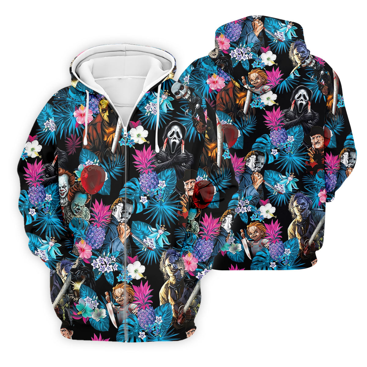 Tropical Horror Character Halloween Golf Shirt, Golf Shirts For Men, Mens Golf Apparel