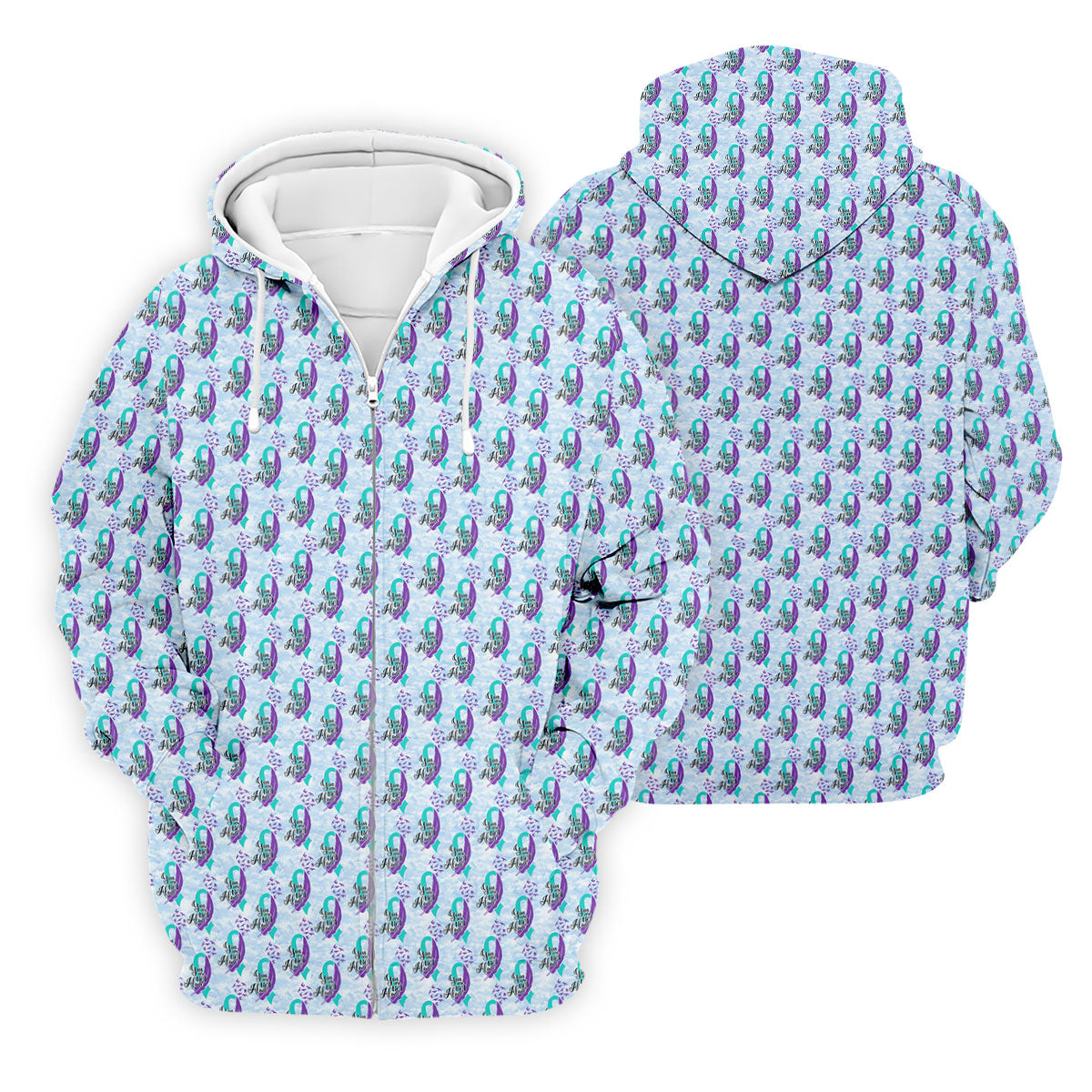 You Are Not Alone Suicide Awareness Ribbon Pattern Mens Golf Polo, Mens Golf Polo
