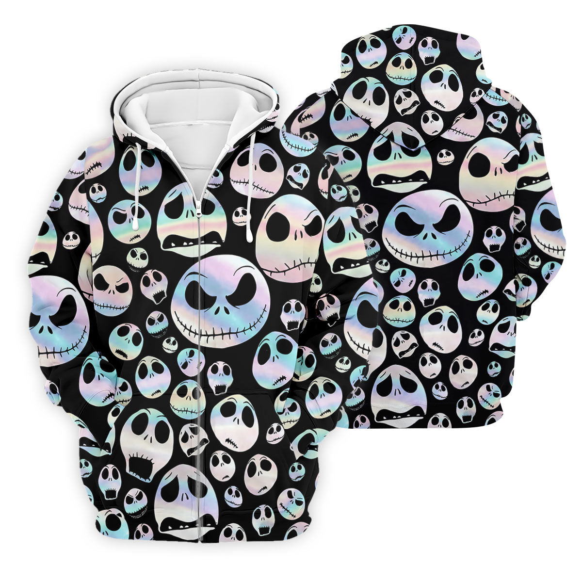 Black Horror Character Skull Face Pattern Golf Polo Shirt, Mens Golf Polo, Printed Golf Shirts