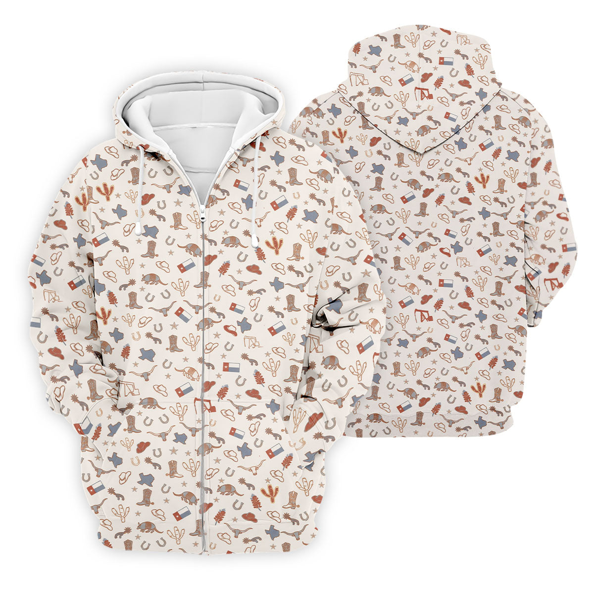 Beige Texas Cowboy Pattern Golf Polo Shirt, Hawaiian Golf Shirt, Golf Polo Shirts For Men