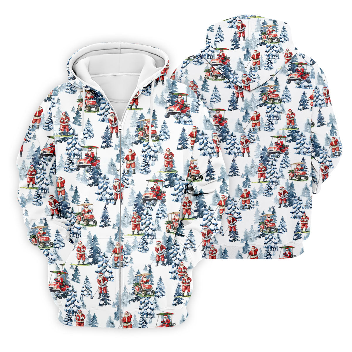 Santa Golfing Polo Shirt ??ns, Fun Golf Shirts For Men, Christmas Golf Shirt, Golf Lover Xmas Gift