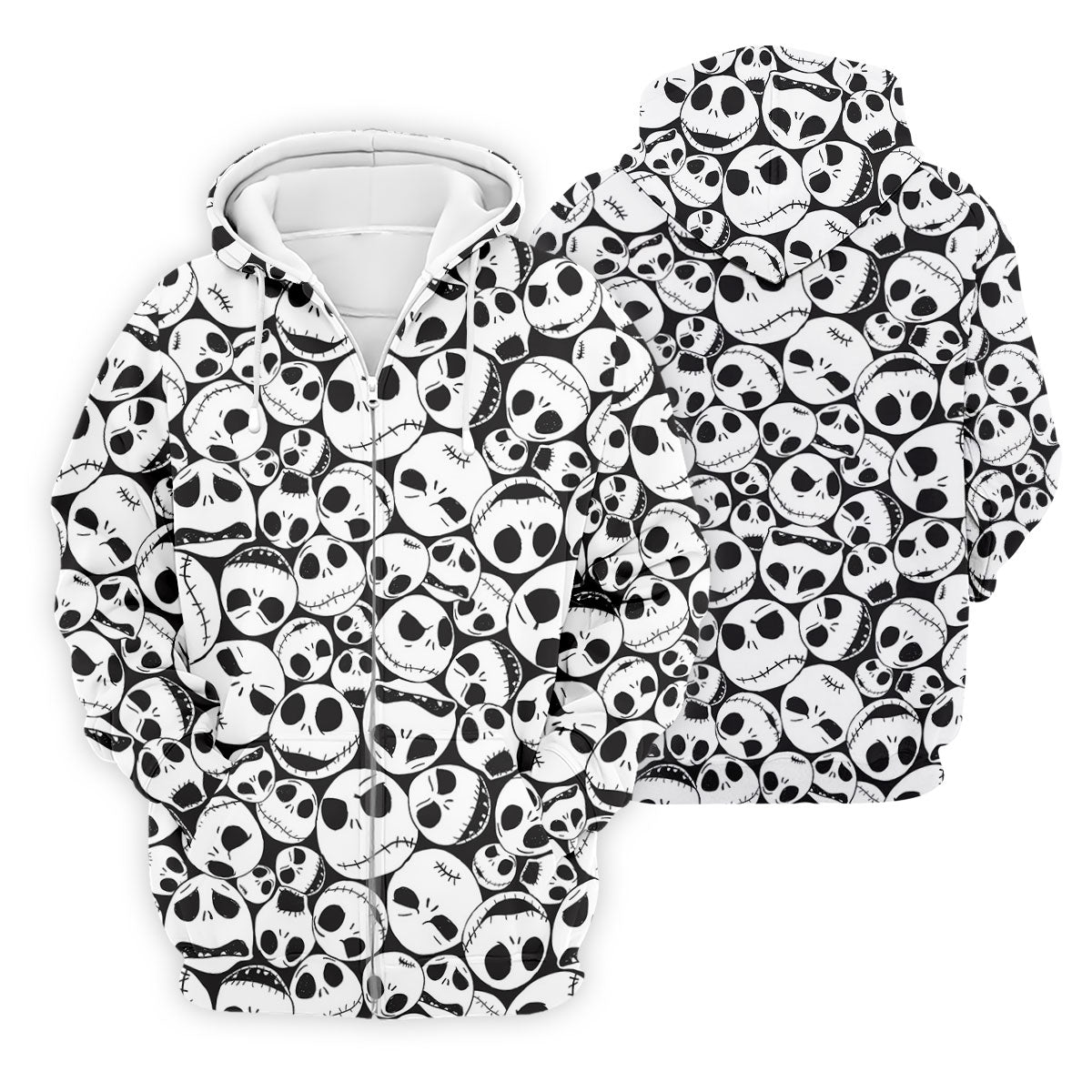 Horror Character Skull Face All Over Golf Polo Shirt, Golf Apparel For Men, Mens Polo Shirts