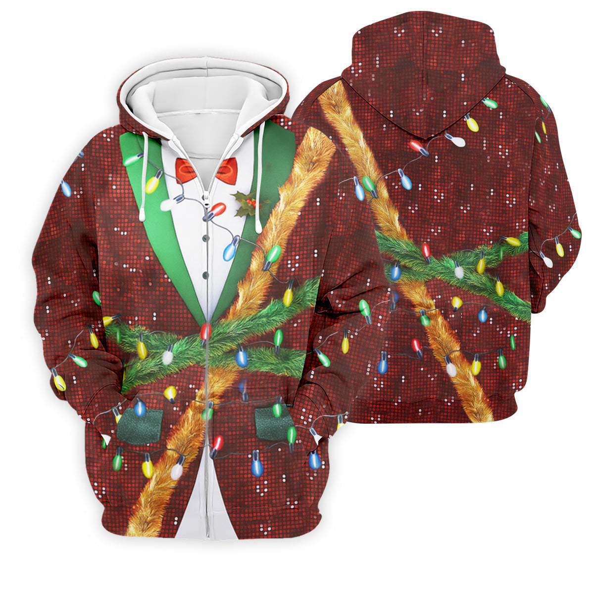 Christmas Lights Disco Ball Pattern Men's Golf Polo Shirts, Christmas Golf Shirt, Golf Gift For Men