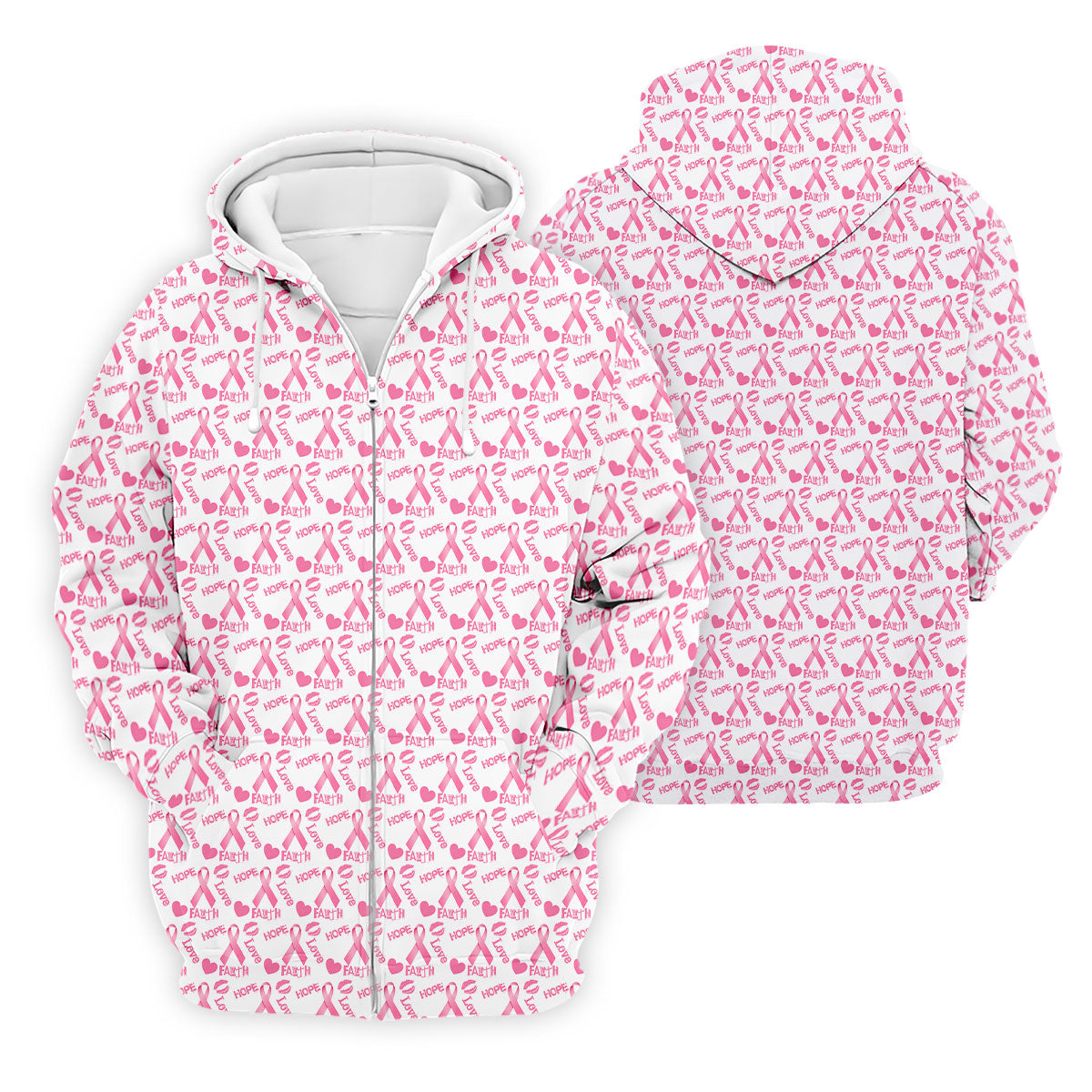 Hope Love Faith Pink Ribbon Breast Cancer Golf Shirt, Men's Golf Shirt, Mens Golf Apparel