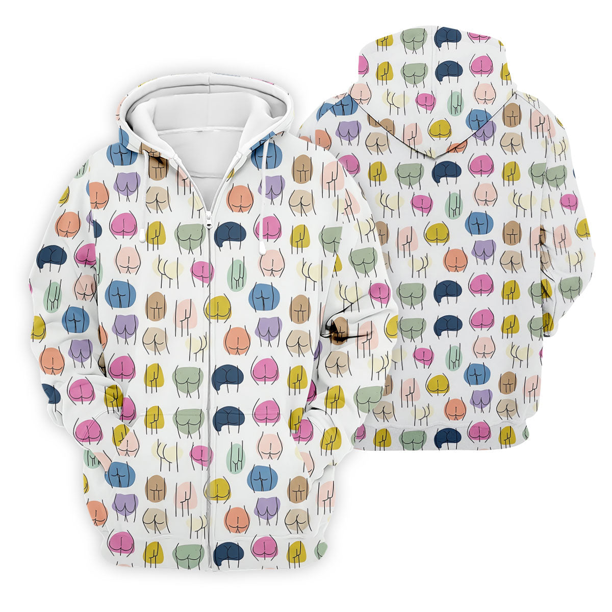Funny Colorful Butt Pattern Golf Polo Shirt, Golf Shirts For Men, Mens Golf Apparel