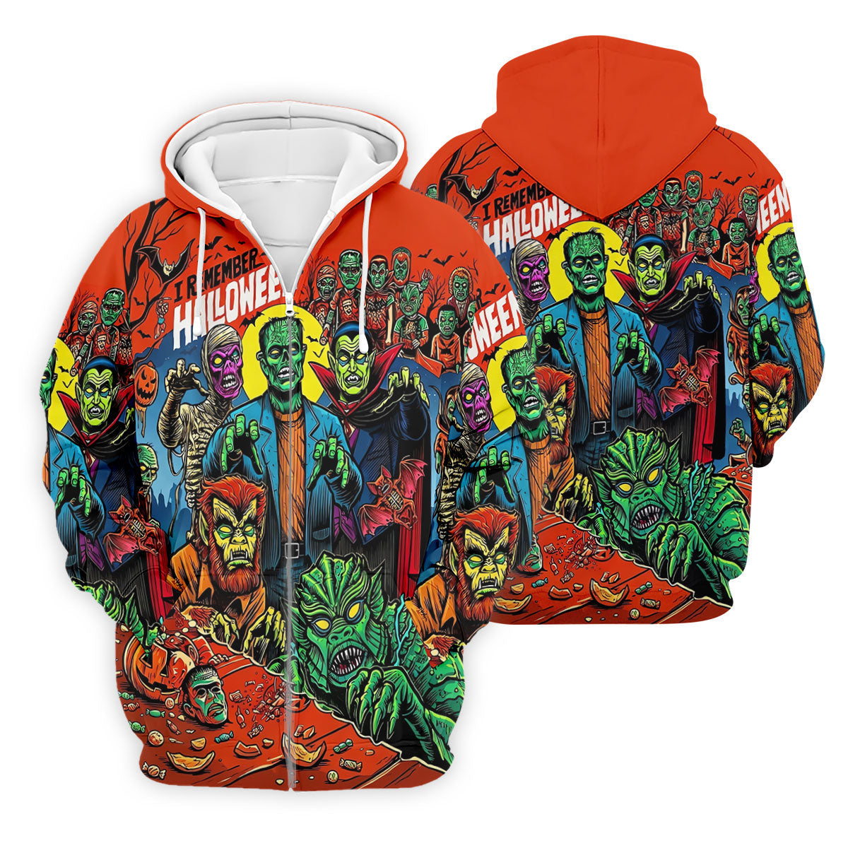I Remember Halloween Classic Monster Golf Polo Shirt, Men's Golf Shirts, Hawaiian Golf Shirt