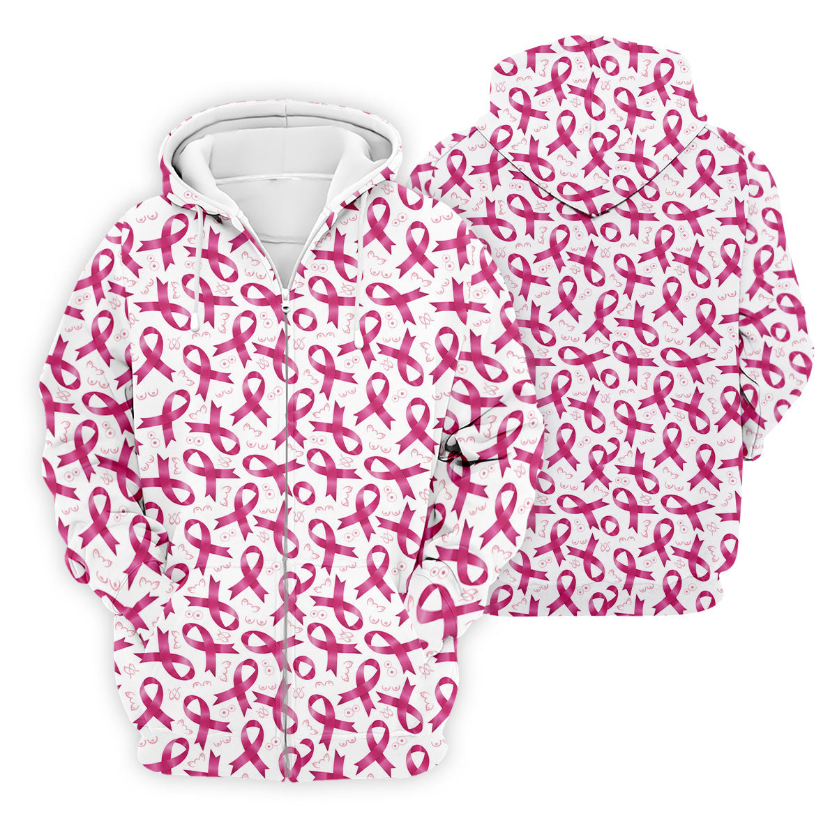 Glossy Pink Ribbon Breast Cancer Polo Shirt, Men's Golf Shirt, Mens Golf Apparel