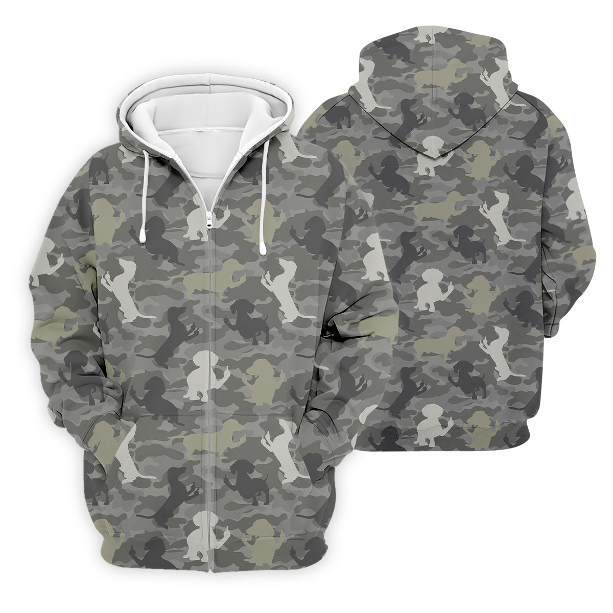 Grey Camo Poodle Dog Pattern Golf Shirt, Mens Polo Shirt, Golf Shirts For Men, Performance Golf Shirt