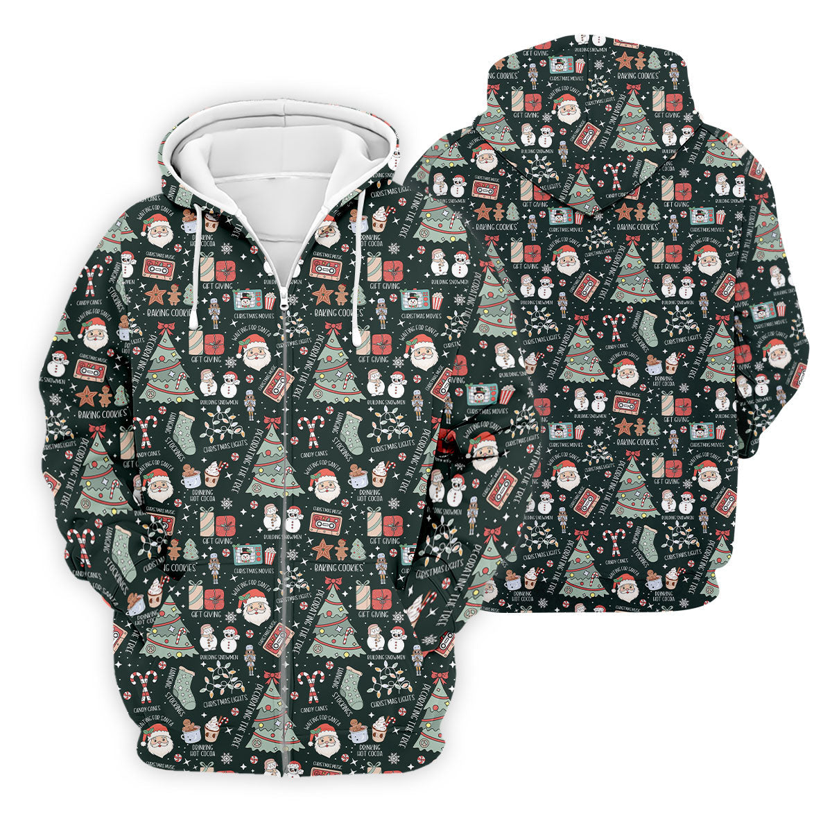 Cute Santa Claus Gift Green Men's Golf Polo Shirts, Christmas Golf Shirt, Polo Shirts For Men