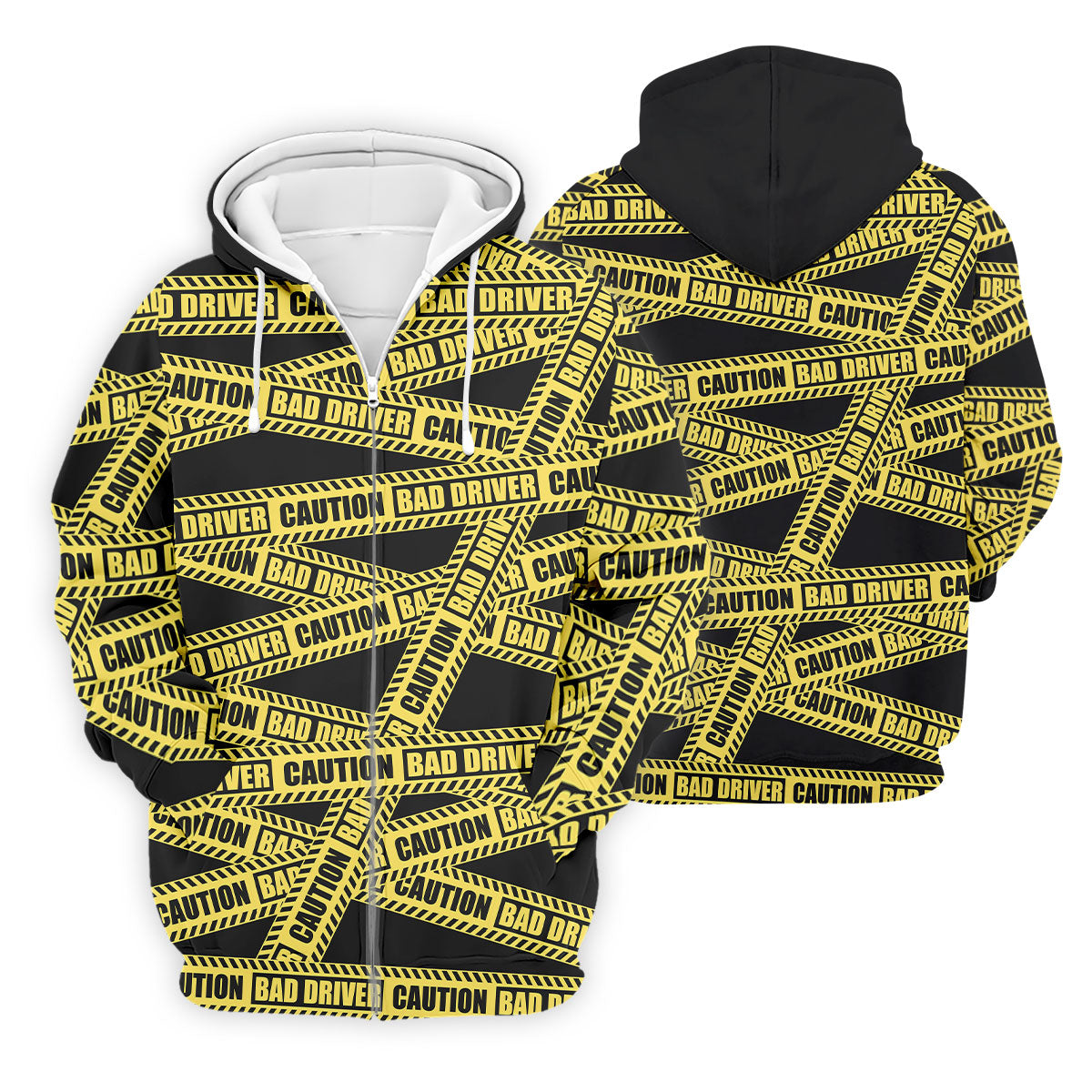 Funny Bad Driver Caution Tape Golf Polo Shirt, Golf Shirts For Men, Printed Golf Shirts
