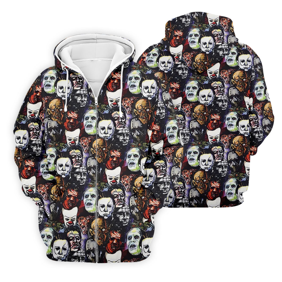 Horror Character Movie Villain Collage Golf Polo Shirt, Men's Golf Polo, Hawaiian Golf Shirt