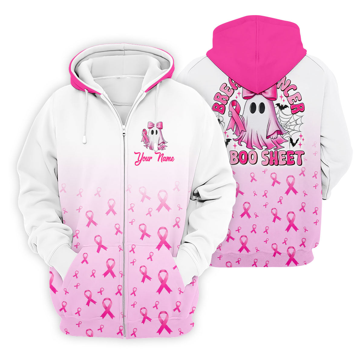 Personalized Breast Cancer Is Boo Sheet Ghost Shirt, Polo Shirts For Men, Mens Golf Shirts