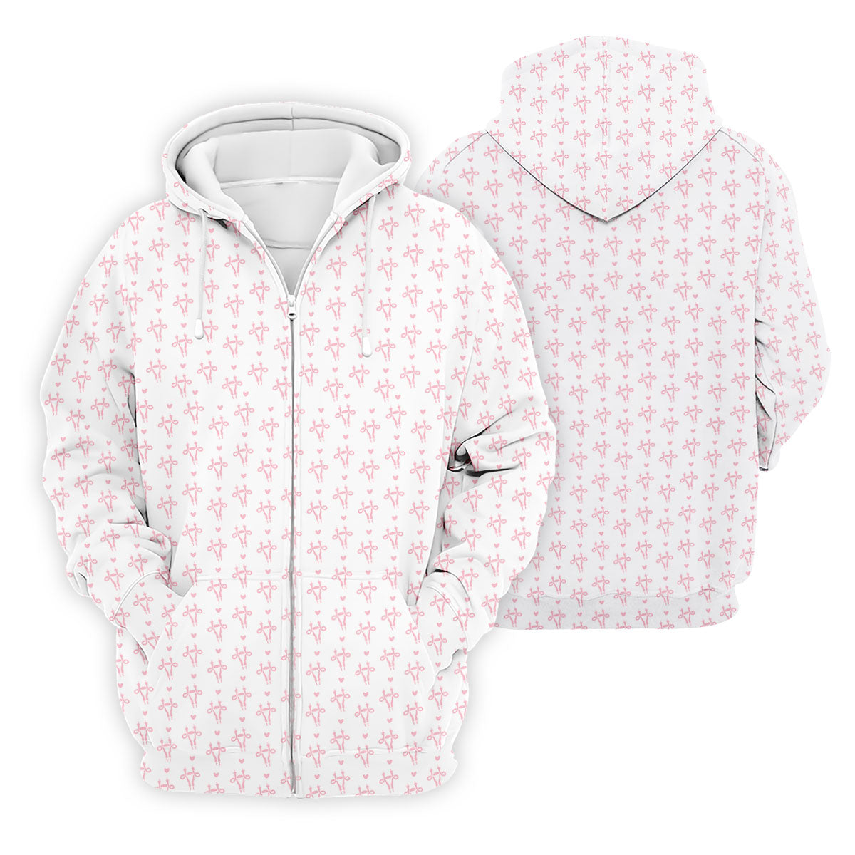 White Pink Funny Adult Pattern Polo Shirt, Golf Shirts For Men, Mens Golf Polo