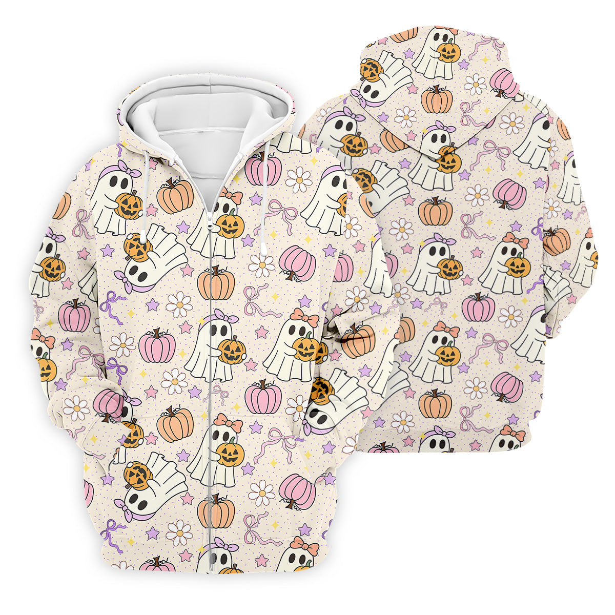Halloween Seamless Pattern Cute Golf Shirt, Retro Halloween Polo ShirtFor Men, Golfing Apparel