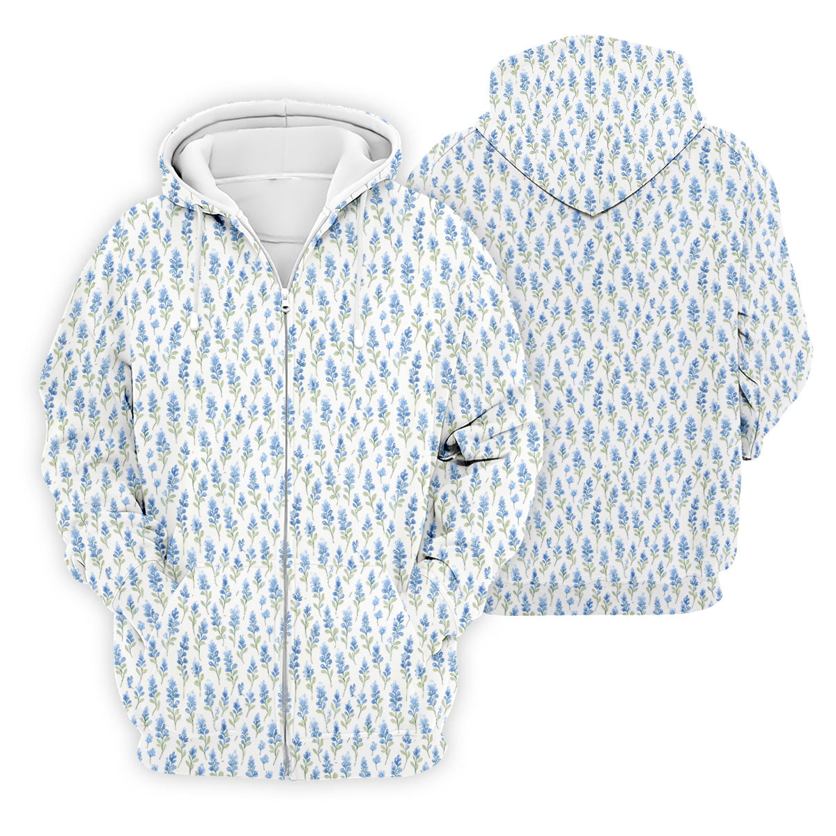 Texas Bluebonnet Floral Pattern Golf Polo Shirt, Mens Golf Polo, Hawaiian Golf Shirt