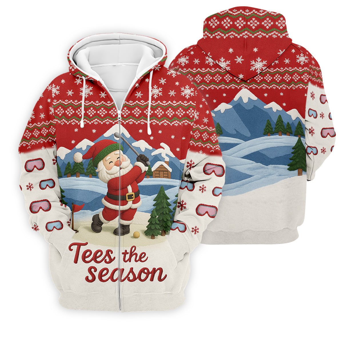 Santa Golfing Tees The Season Golf Tops For Men, Christmas Golf Shirt, Polo Shirts For Men, Golf Gift For Men