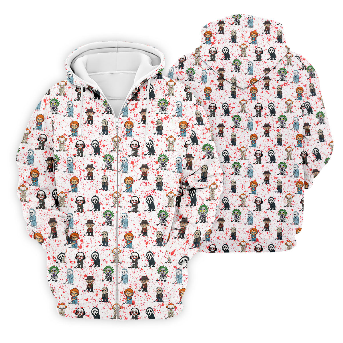 White Horror Character Golf Polo Shirt, Men's Golf Polo, Hawaiian Golf Shirt