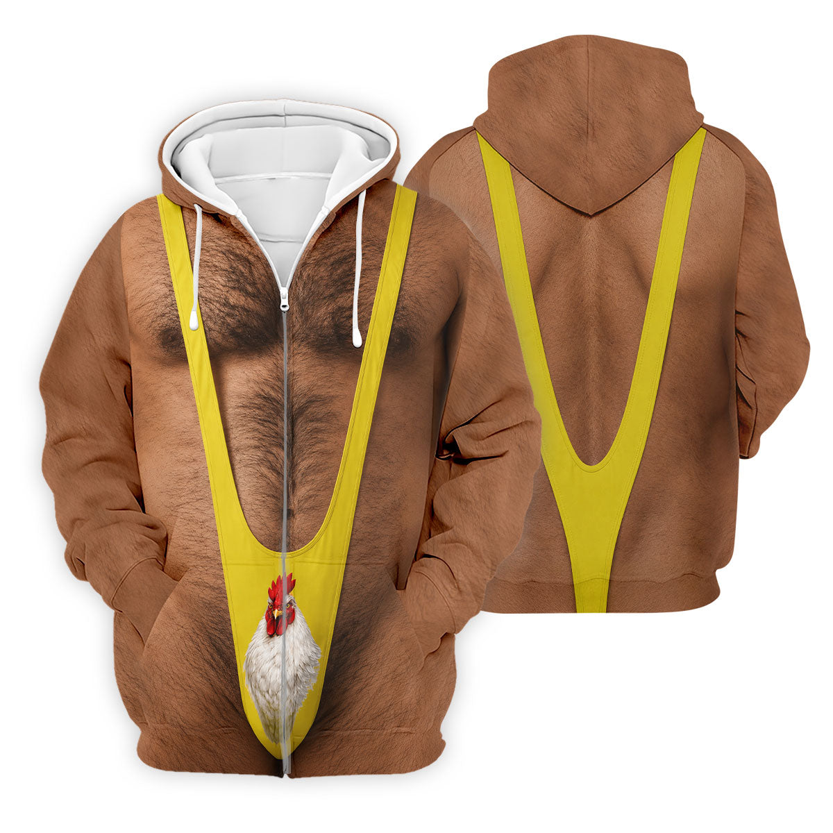 Funny Chicken Yellow Singlet Body Golf Shirt, Mens Golf Polo, Printed Golf Shirts