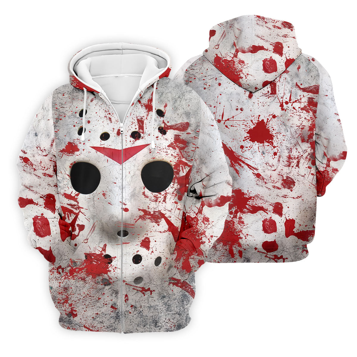 Creepy Mask Face Golf Tops For Men, Horror Character Cosplay Polo ShirtFor Men, Halloween Golf Shirt