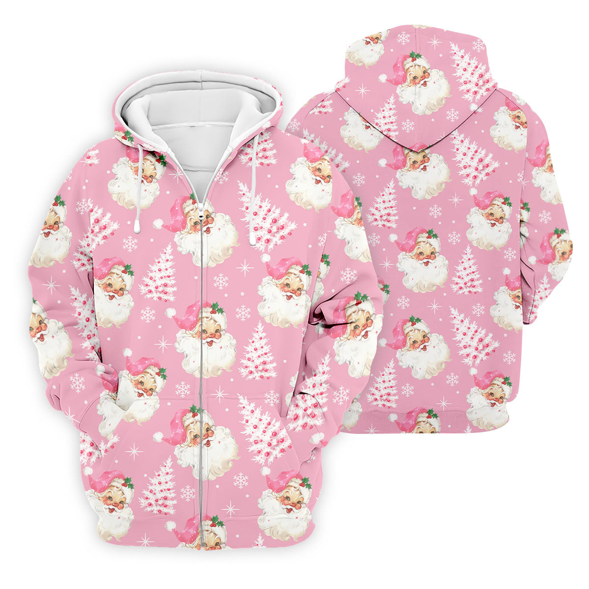Pink Santa Claus Christmas Golf Shirt, Cute Golf Outfit, Polo Shirts For Men, Golf Gift For Men