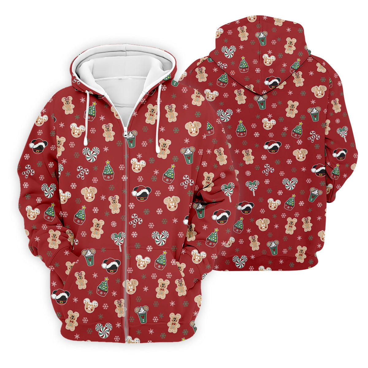Christmas Gingerbread Red Golf Shirt, Holiday Pattern Christmas Golf Shirt, Polo Shirts For Men