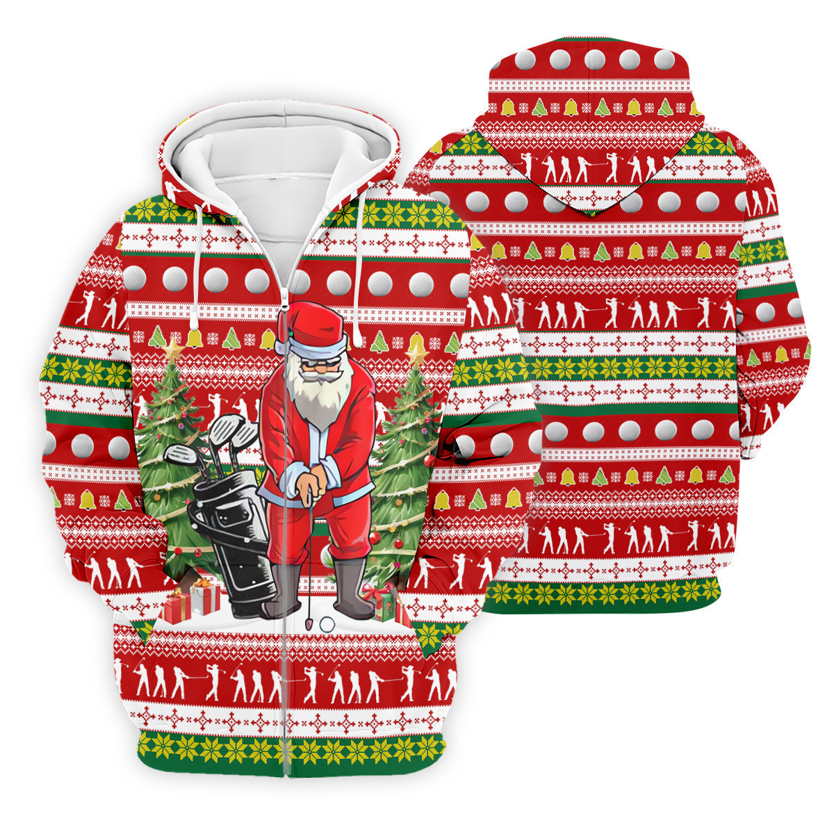 The Santa Claus Golf Pose Christmas Golf Shirt, Fun Golf Shirts For Men, Christmas Presents For Golfers