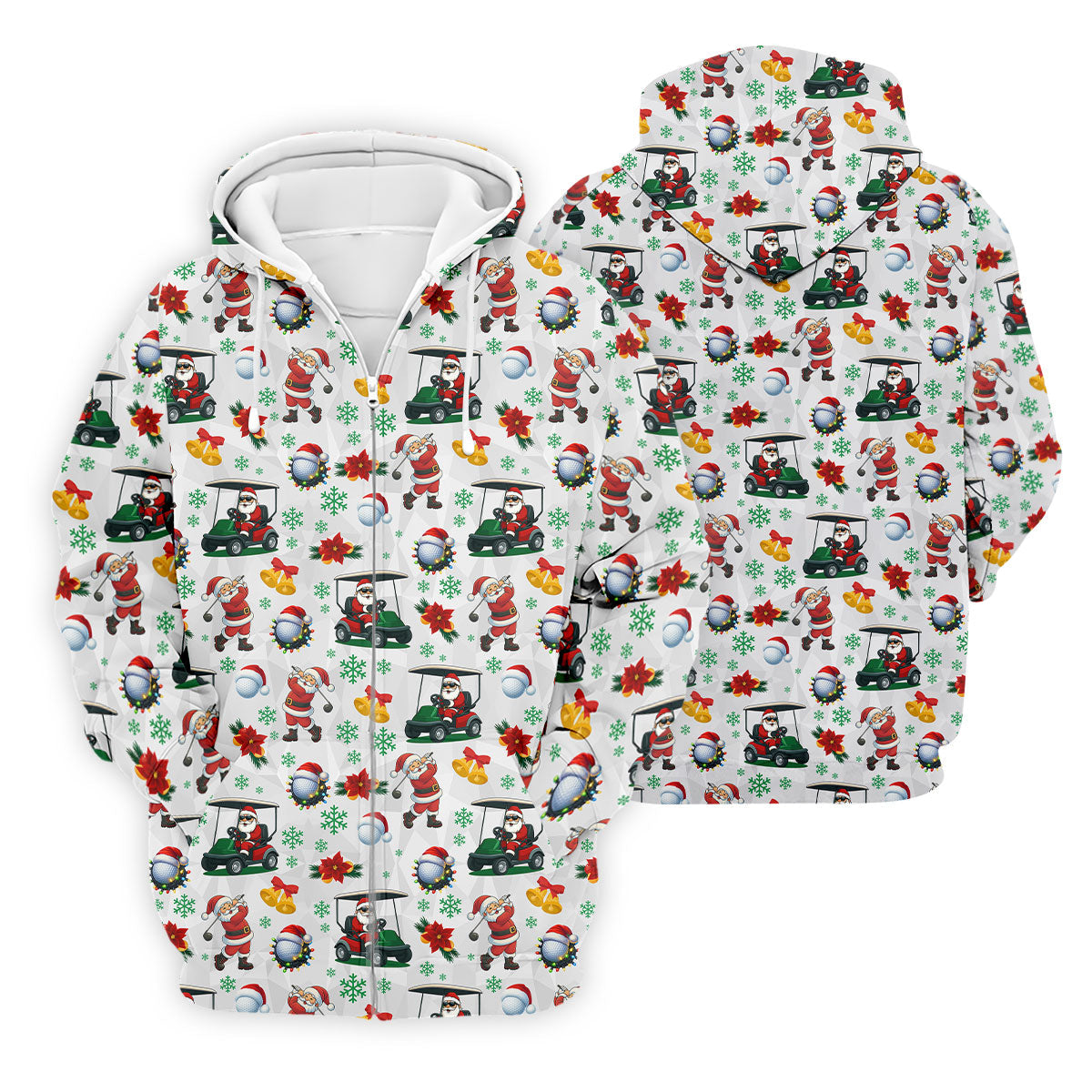 Santa Christmas White Polo Shirt ??ns, Fun Golf Shirts For Men, Christmas Golf Shirt, Golf Shirts For Men