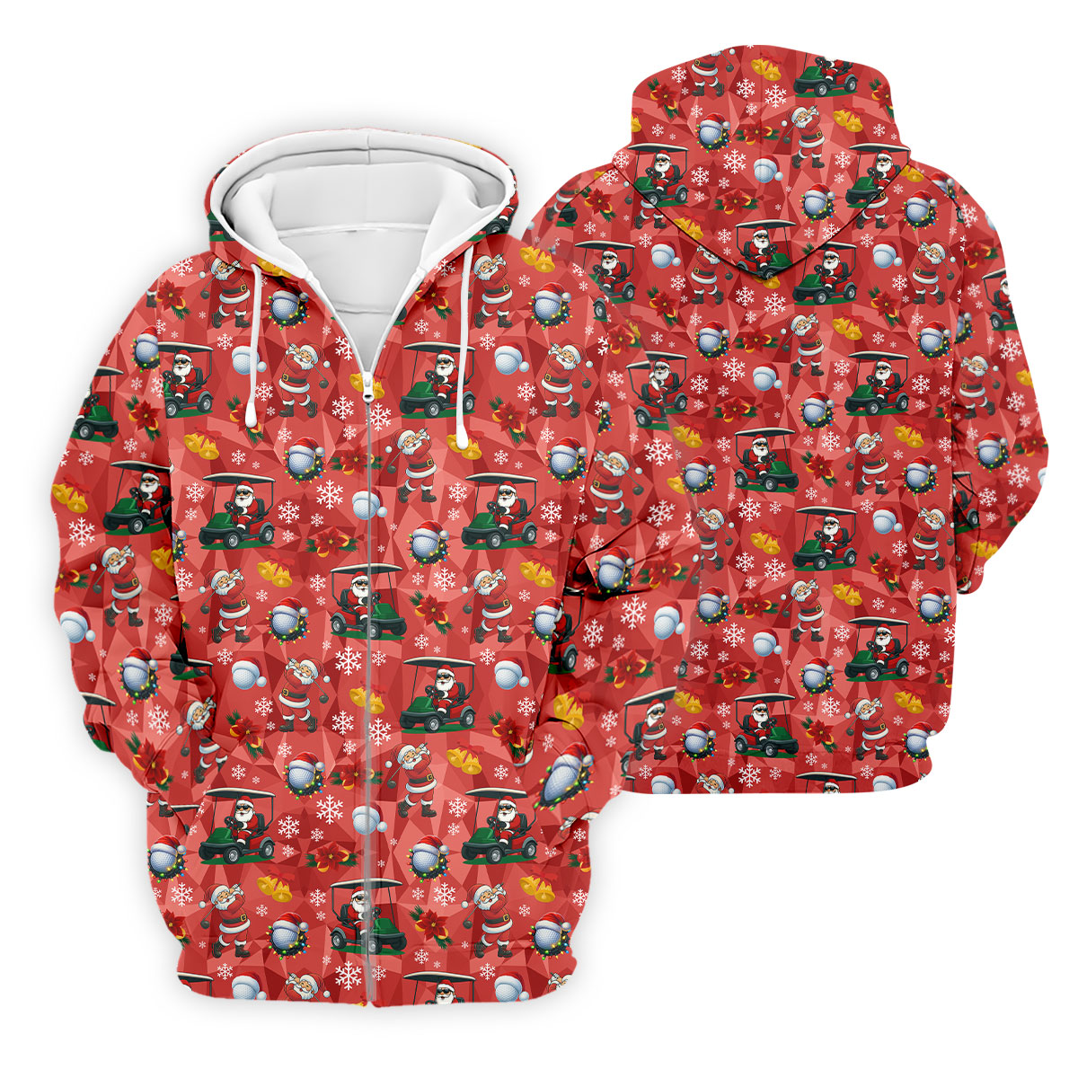 Santa Christmas Red Golf Shirt, Fun Golf Shirts For Men, Christmas Golf Shirt, Golf Shirts For Men