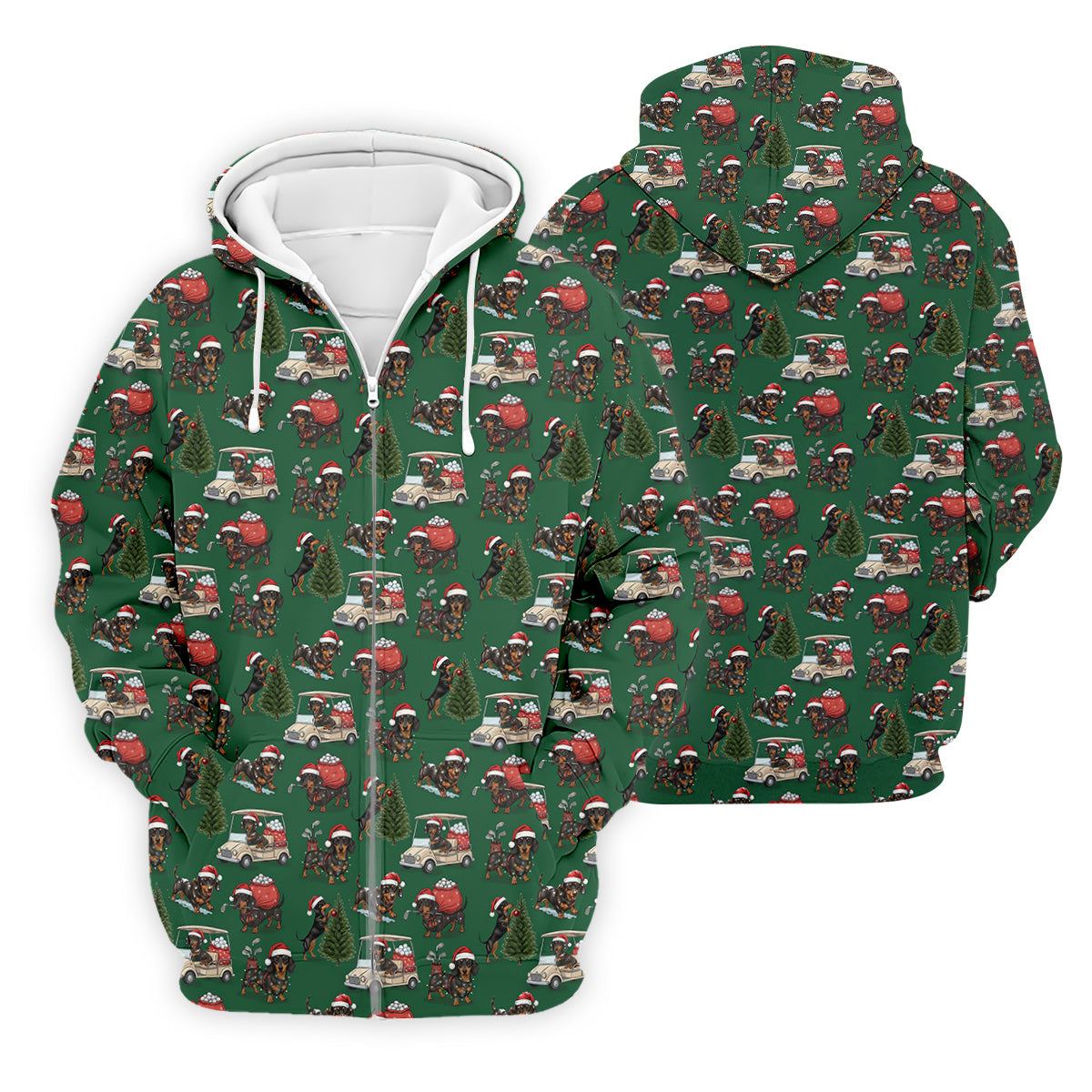 Dachshund Christmas Green Golf Shirt, Christmas Golf Shirt, Golf Tops For Men, Polo Shirts For Men
