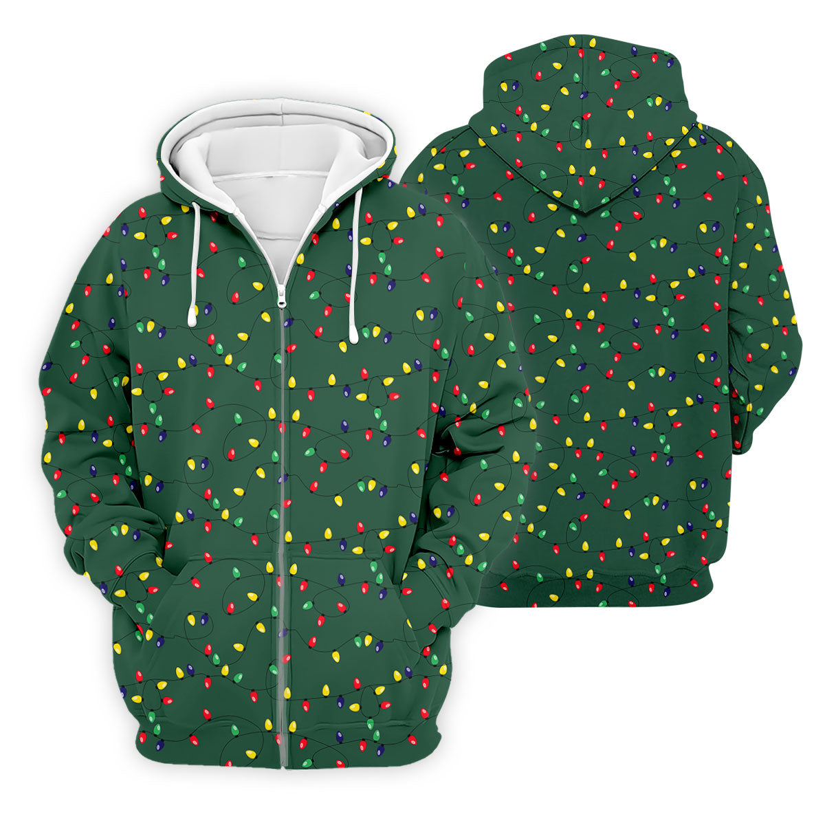 Christmas Colorful Lights Green Golf Shirt, Christmas Golf Shirt, Polo Shirts For Men, Golf Gift For Men