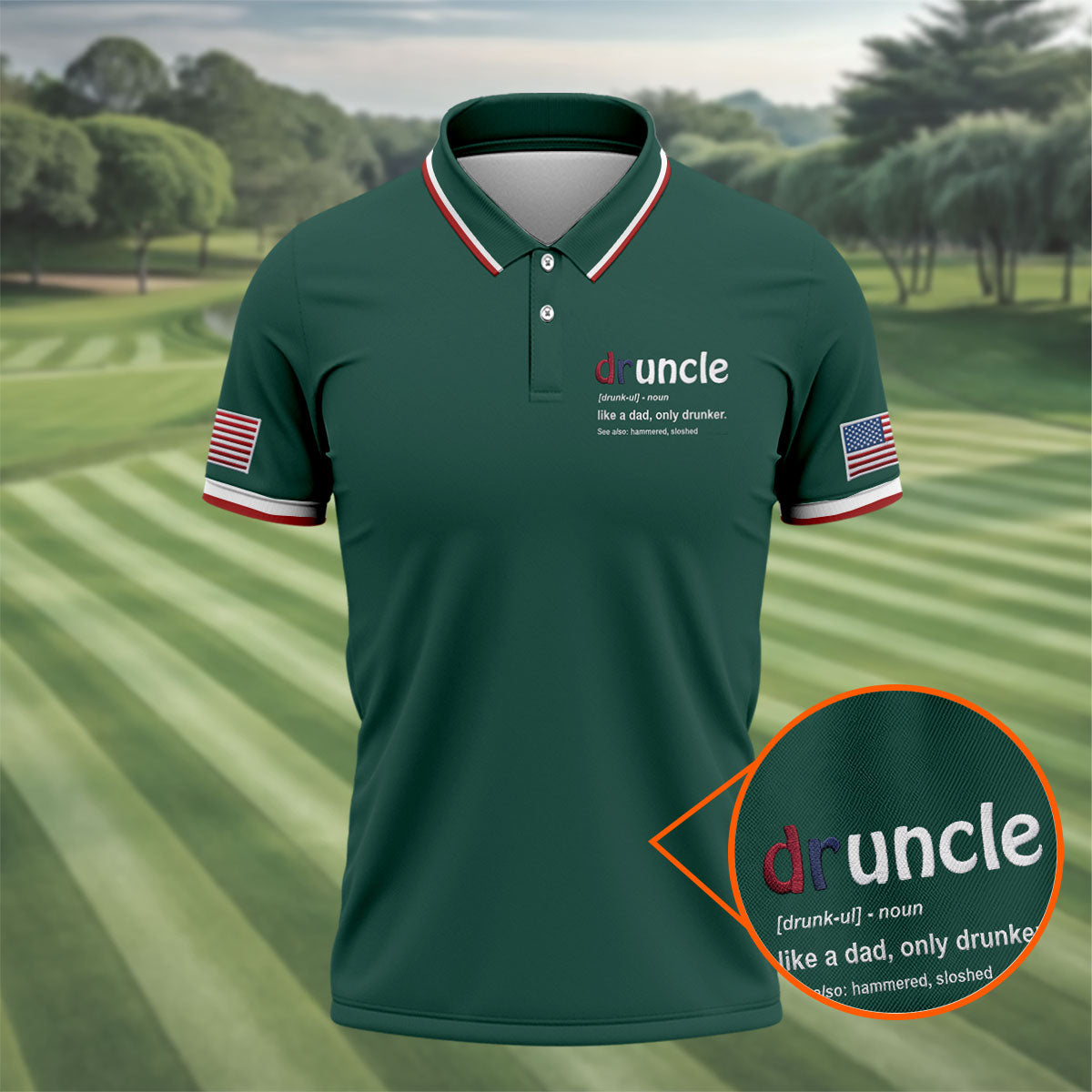 Druncle Like A Dad Only Drunker Father's Day Golf Shirt, Men's Funny Golf Shirts, Golf Gift For Dad