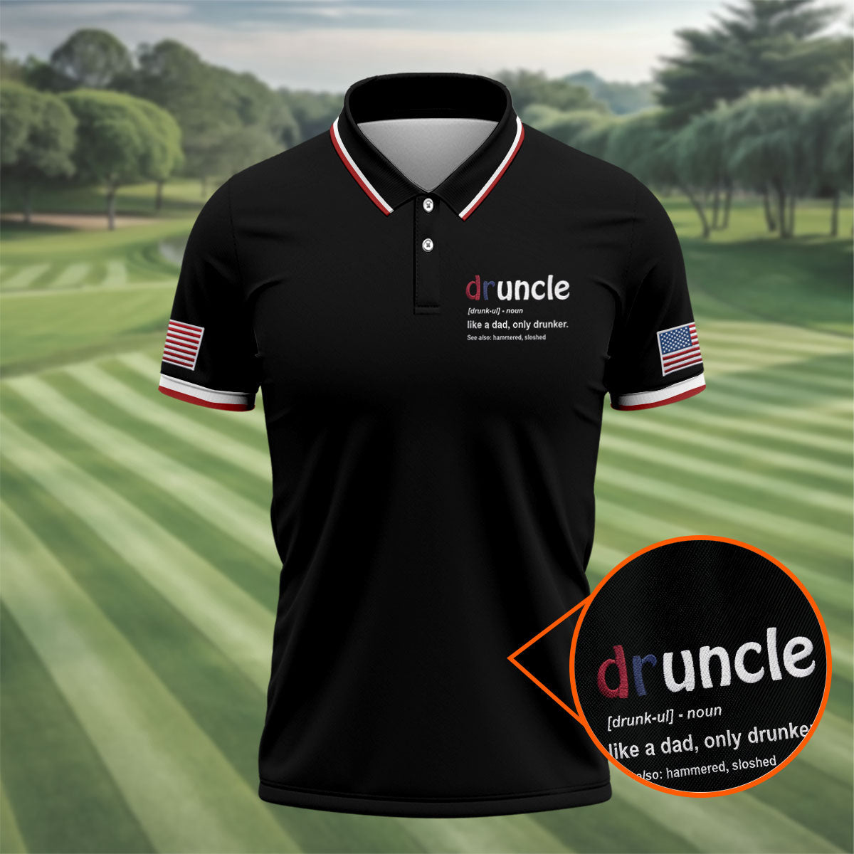 Druncle Like A Dad Only Drunker Father's Day Golf Shirt, Men's Funny Golf Shirts, Golf Gift For Dad