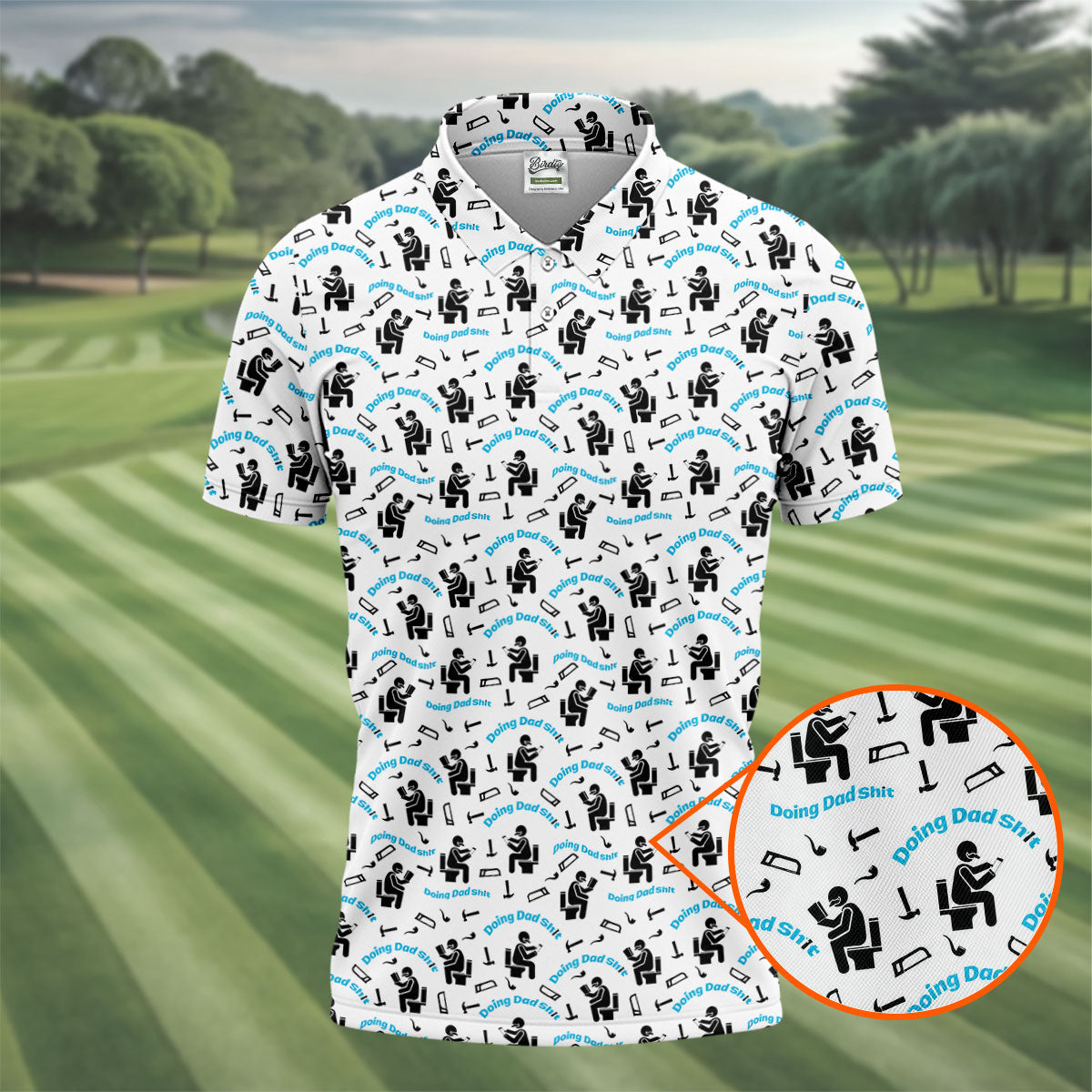 Dad Life Fun Stick Figure Cute Golf Shirt, Father's Day Golf Shirt, Golf Gift For Dad