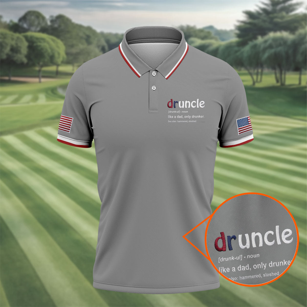 Druncle Like A Dad Only Drunker Father's Day Golf Shirt, Men's Funny Golf Shirts, Golf Gift For Dad
