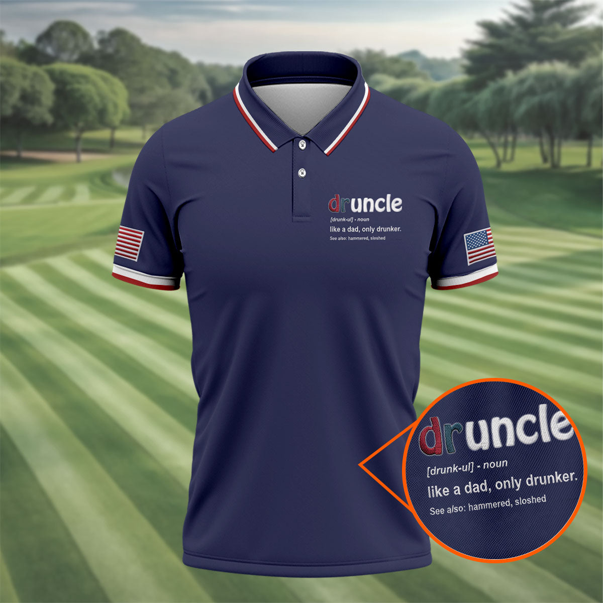 Druncle Like A Dad Only Drunker Father's Day Golf Shirt, Men's Funny Golf Shirts, Golf Gift For Dad