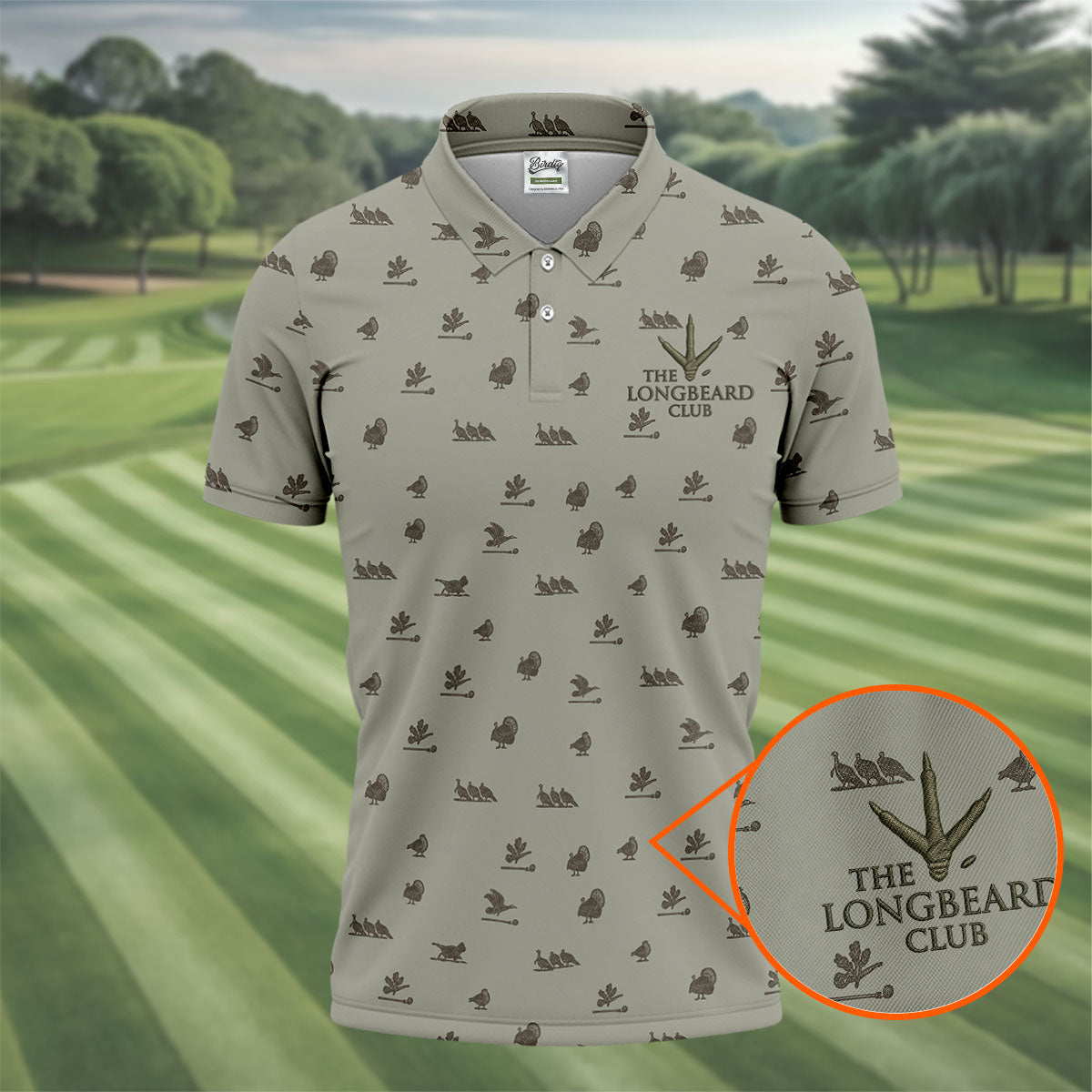 The Longbeard Club Turkey Hunting Father's Day Golf Shirt, Dad Golf Shirt, Golf Gift For Dad