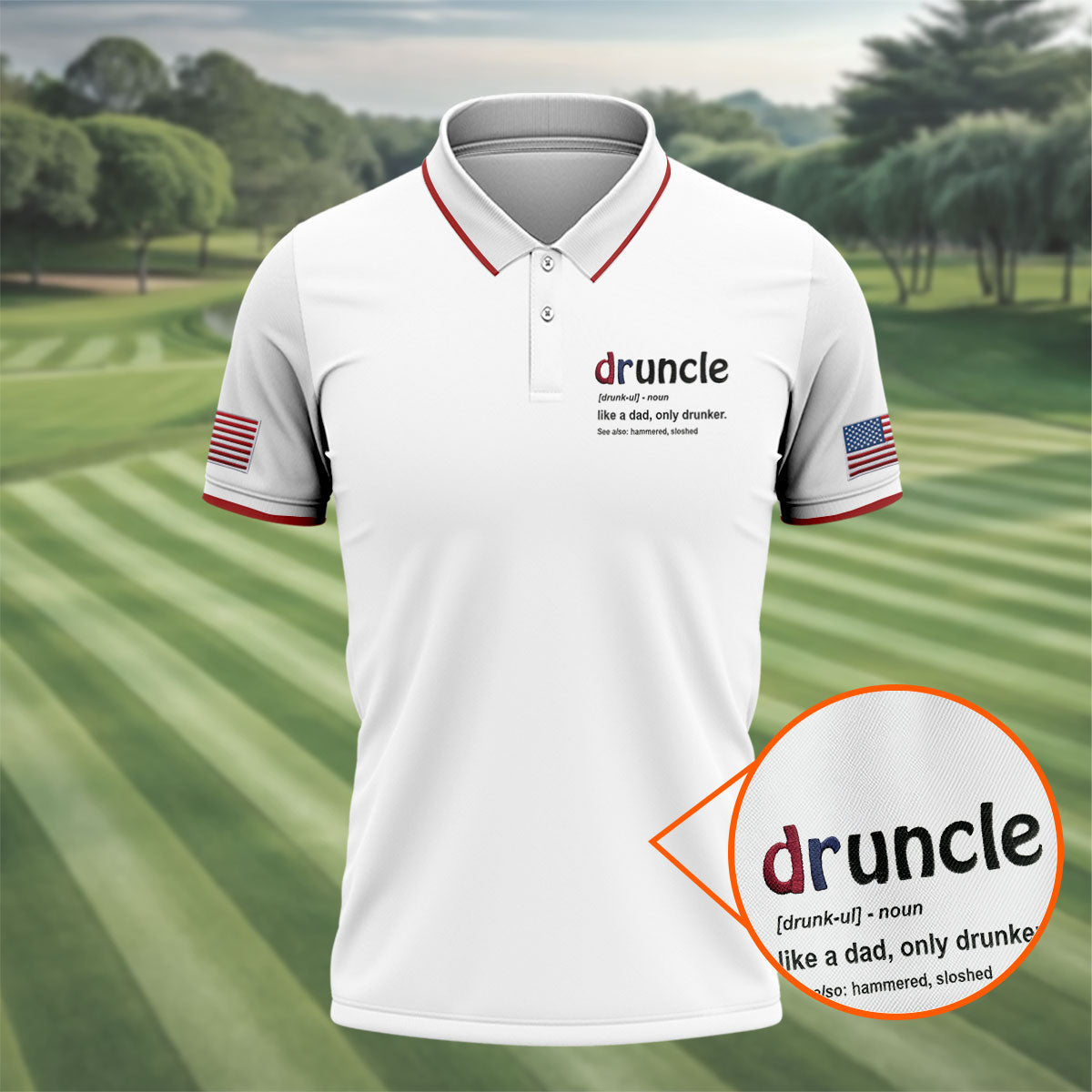 Druncle Like A Dad Only Drunker Father's Day Golf Shirt, Men's Funny Golf Shirts, Golf Gift For Dad