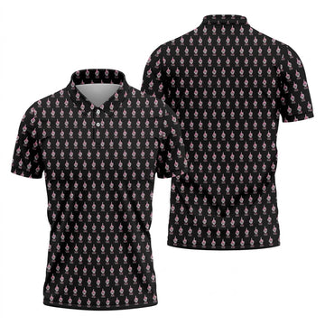Funny Middle Finger Black Men's Golf Shirt, Fun Golf Shirts For Men, Breast Cancer Support Shirt