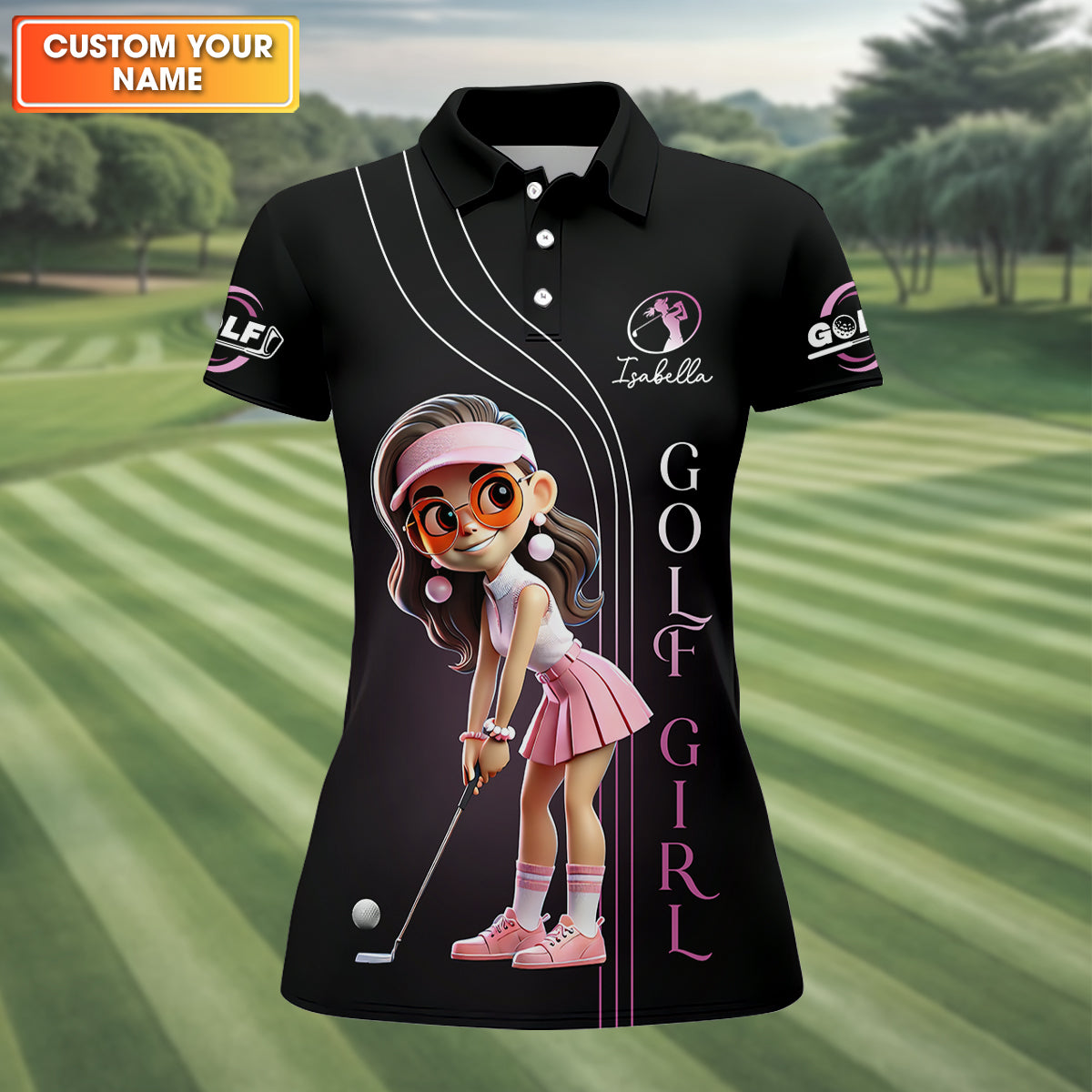 Are You Looking At My Putt Custom Funny Womens Golf Polo Shirt, Ladies Golf Polos Gifts