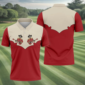 Western Skeleton Guitar Golf Polo Shirt, Golf Polo Shirts For Men, Hawaiian Golf Shirt