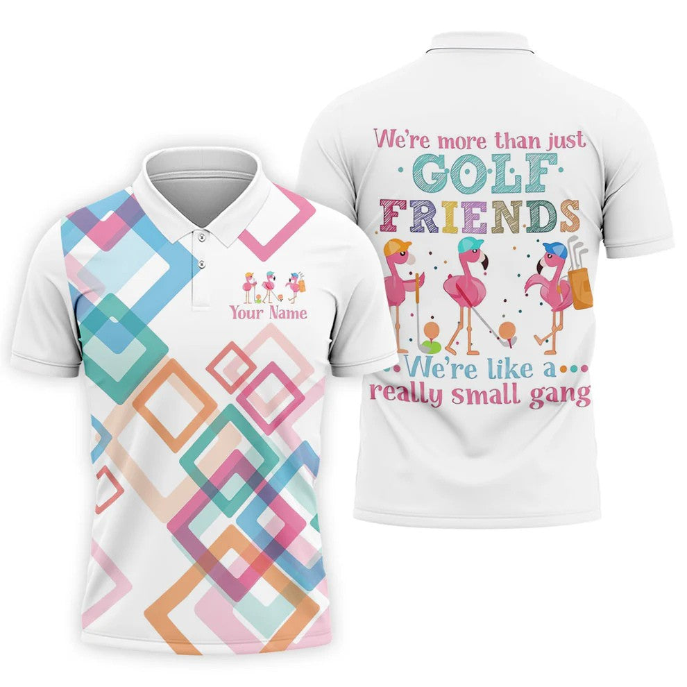 Personalized Flamingo Golf Polo Shirt, Golf Shirts For Men, Mens Golf Polo