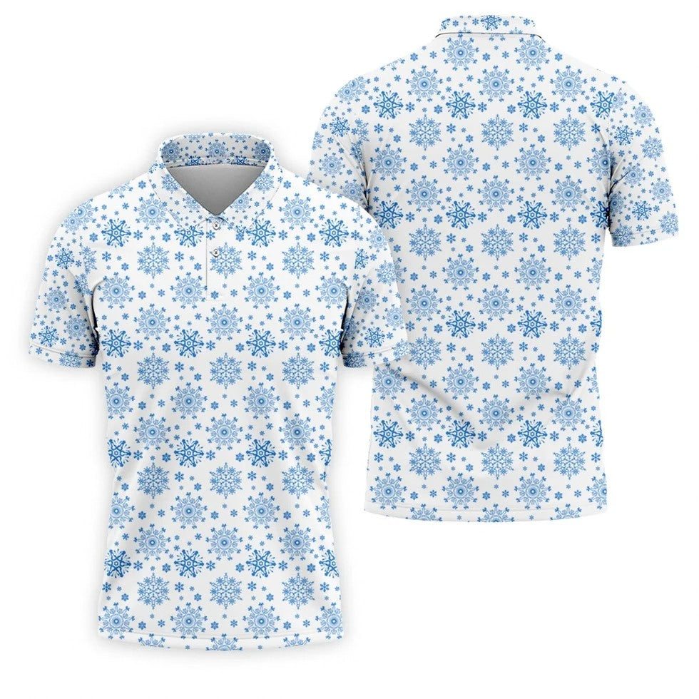 Dirty Funny Adult Humor Snowflakes White Golf Shirt, Fun Men's Golf Polos, Christmas Golf Shirt, Polo Shirts For Men