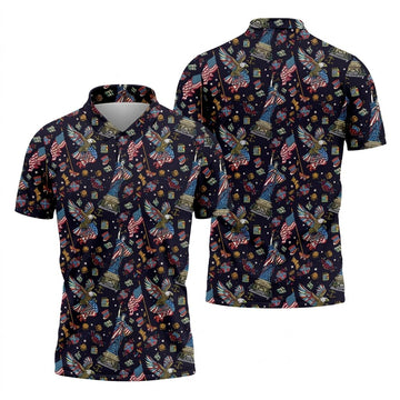 American History Culture Patriotic 4th Of July Golf Shirt, 250th Anniversary Golf Shirts For Men