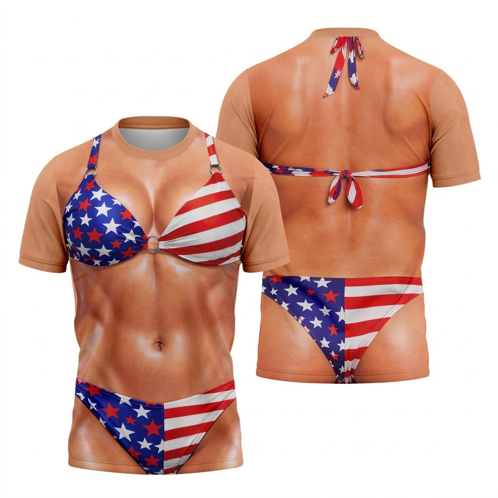Naughty Fun USA Patriotic 4th Of July Golf Tops For Men, 250th Anniversary Golf Shirts For Men