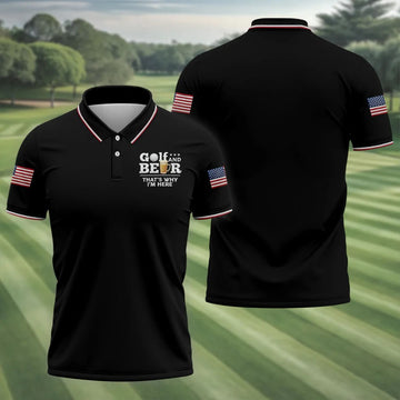American Symbols Black Patriotic Golf Shirt, US 250 Years 4th Of July Golf Shirts For Men