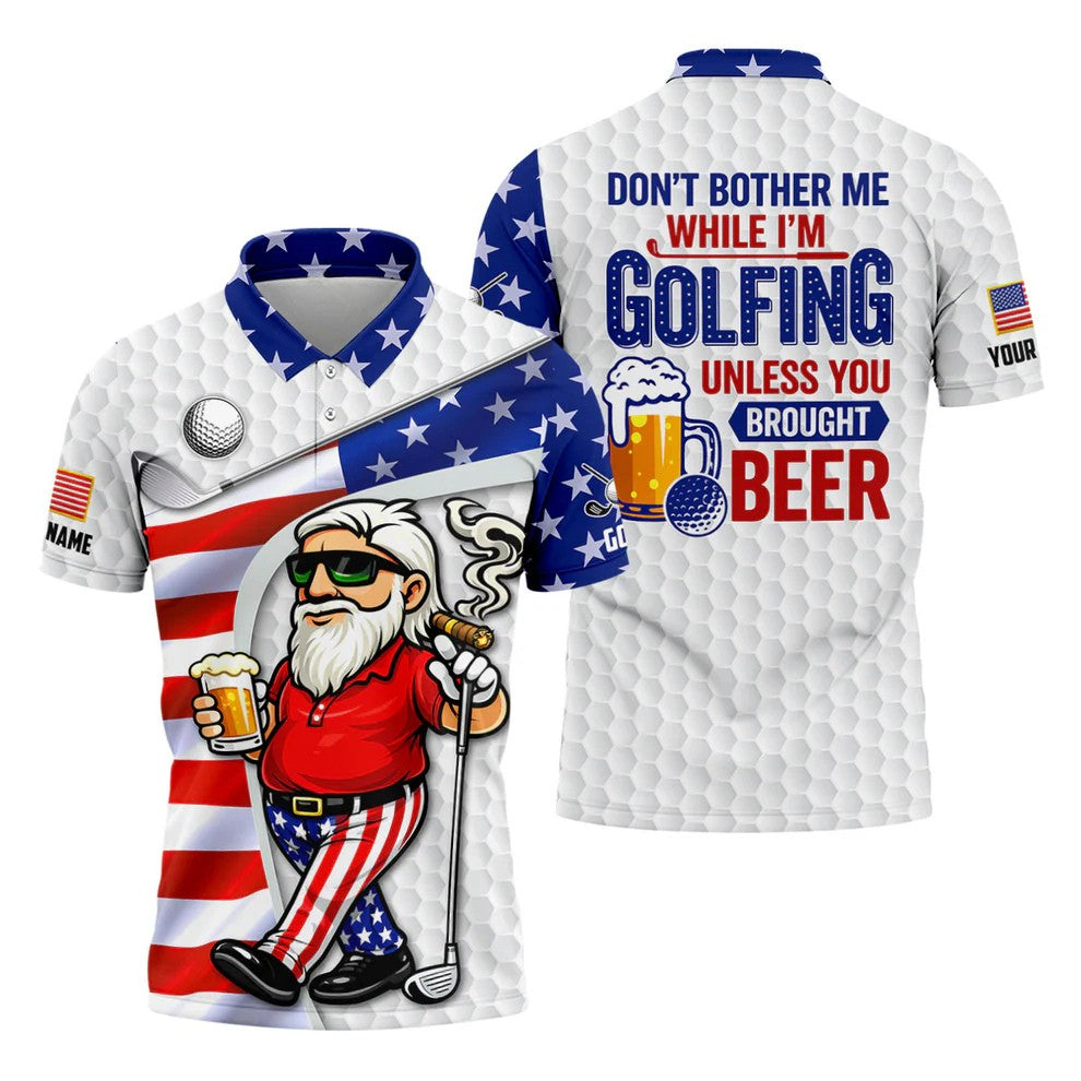 Don't Bother Me While I'm Golfing Golf And Beer 4th Of July Golf Shirt, 250 Years Golf Shirts For Men