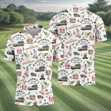 Tree Farm Christmas Golf Shirt, White Polo Shirt ??ns, Fun Golf Shirts For Men, Golf Gift For Men