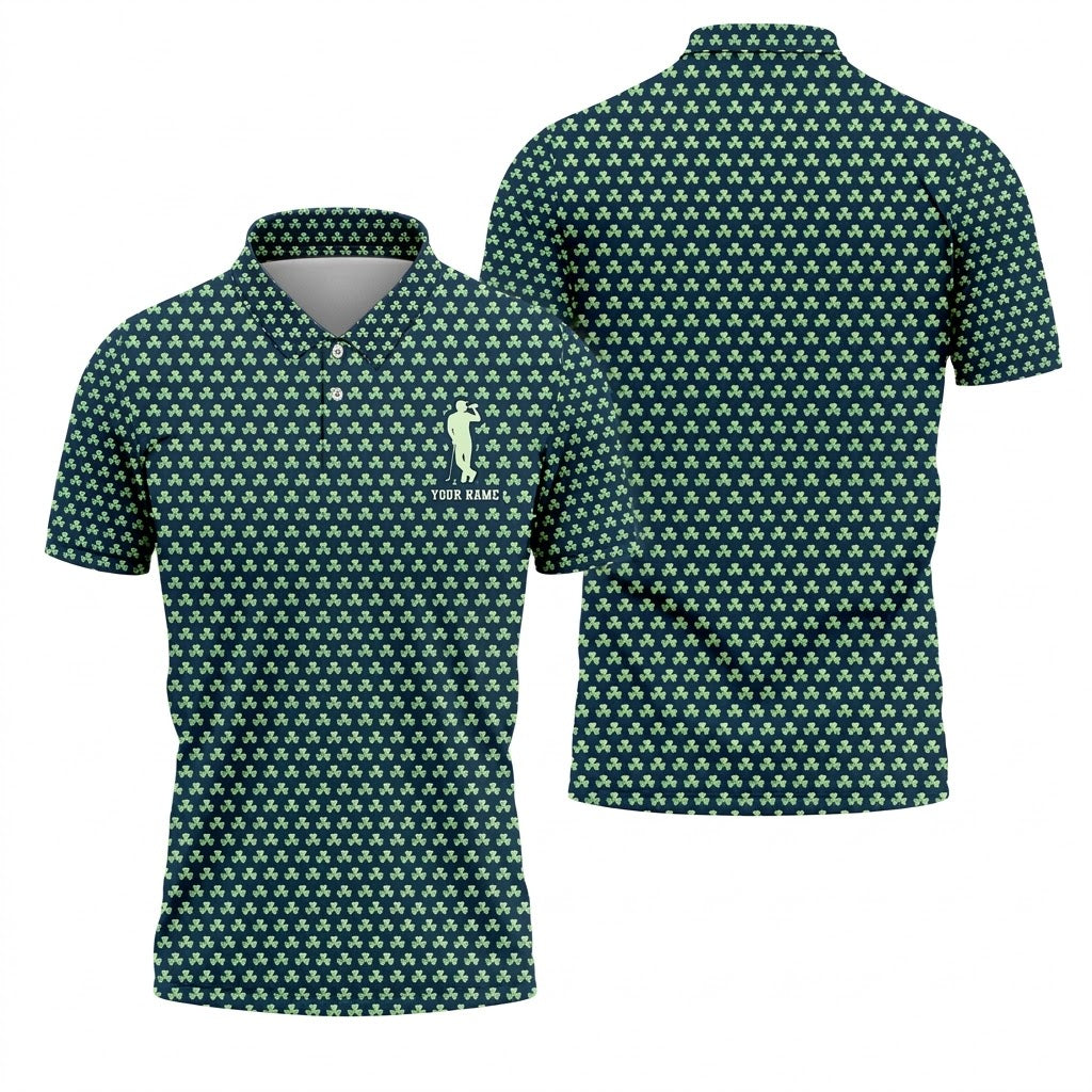 St Patrick's Day Shamrock Golf And Beer Green Golf Shirt, Polo Shirts For Men, Golf Shirts For Men