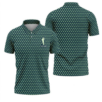 St Patrick's Day Shamrock Golf And Beer Green Golf Shirt, Polo Shirts For Men, Golf Shirts For Men